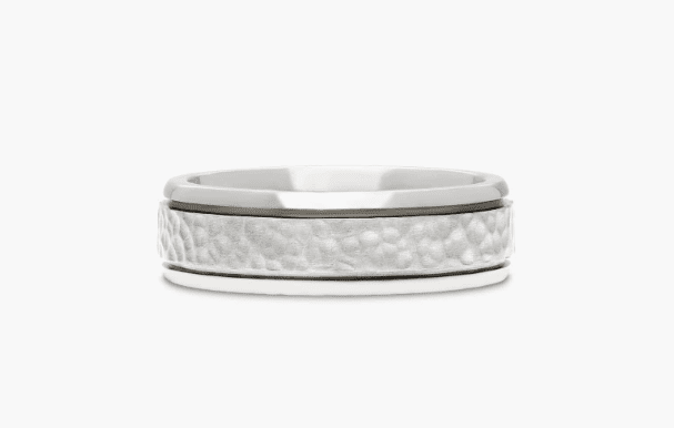 titanium hammered ring