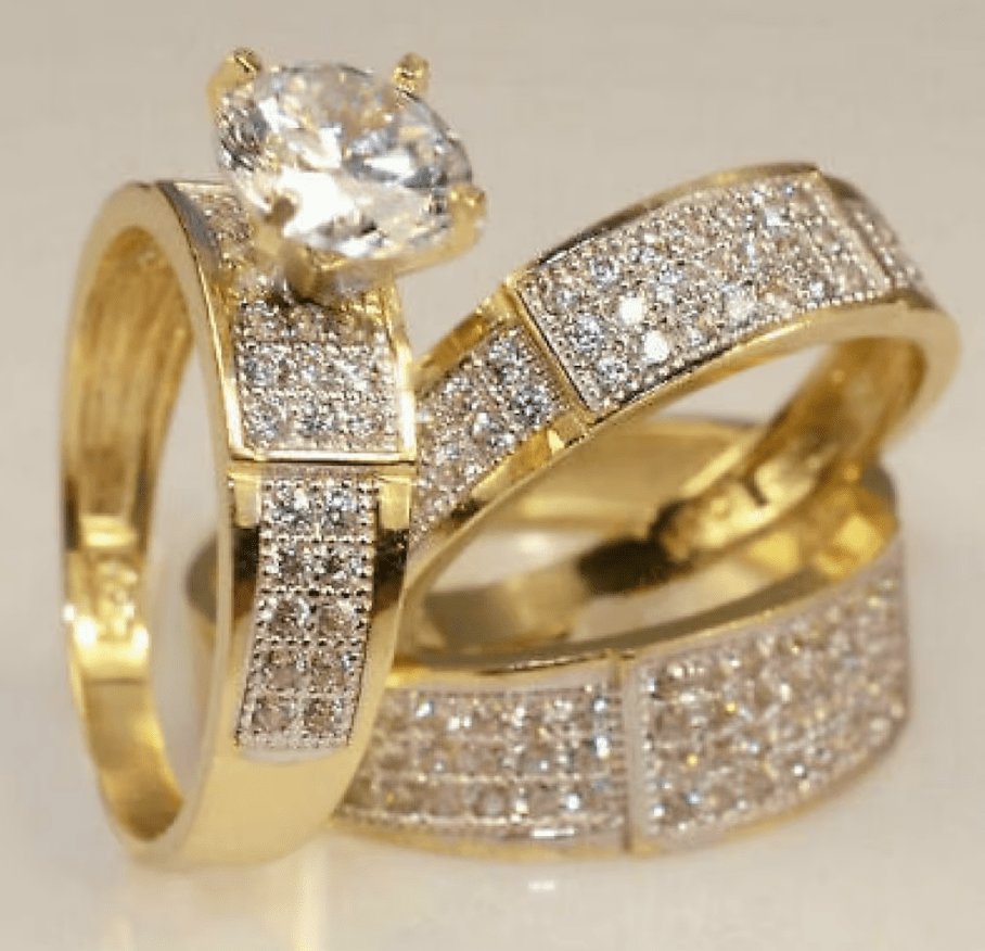 trio matching ring for him and her