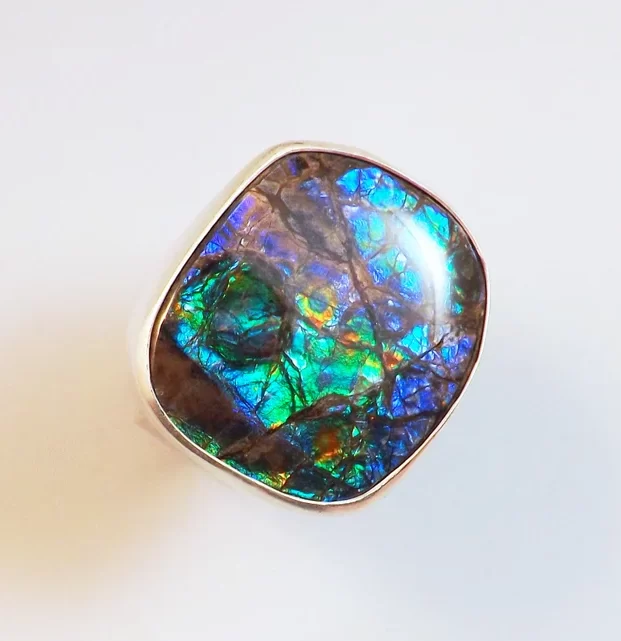 Ammolite ring