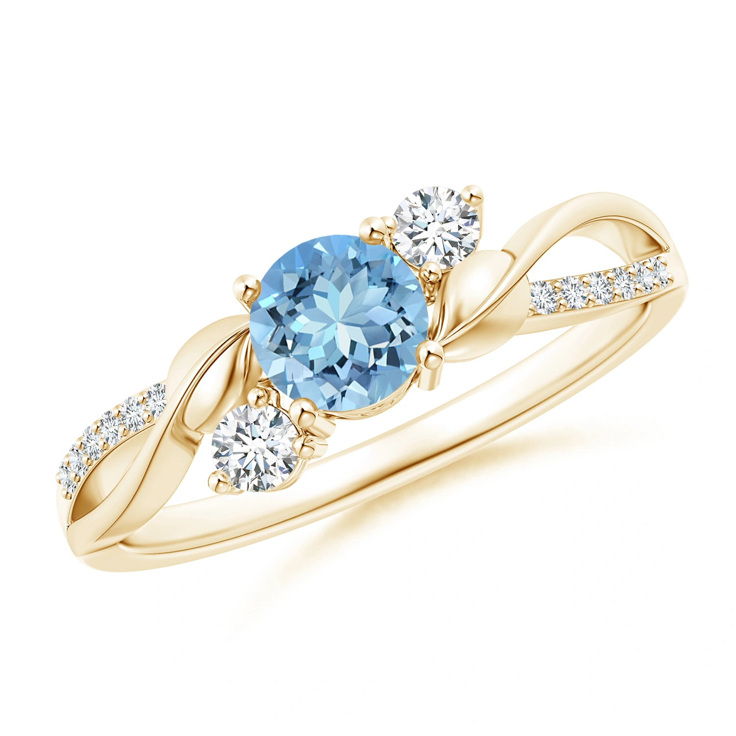 aquamarine yellow gold ring