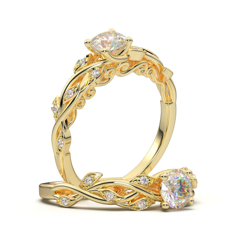 gold art nouveau inspired ring