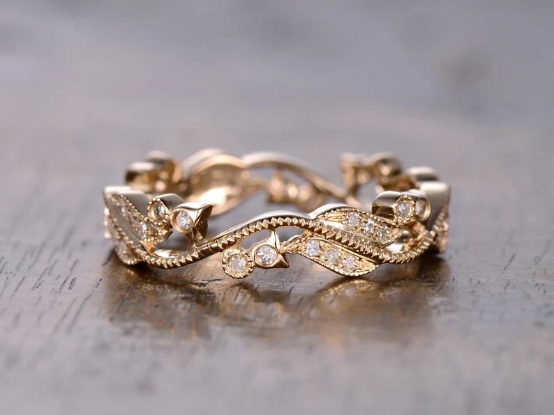 art nouveau wedding ring