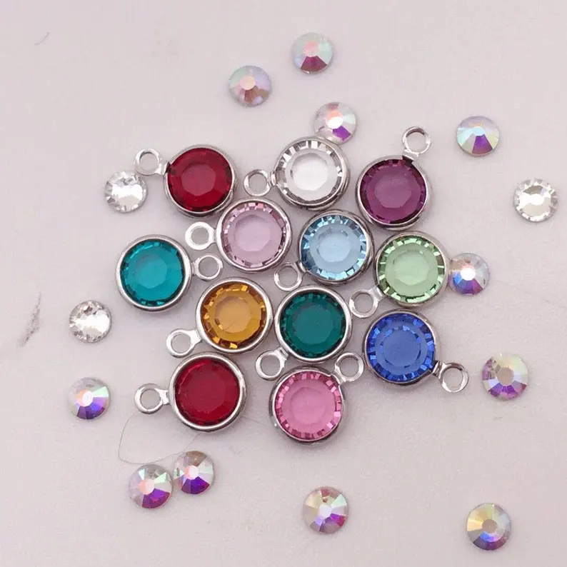 Birthstone crystal charm