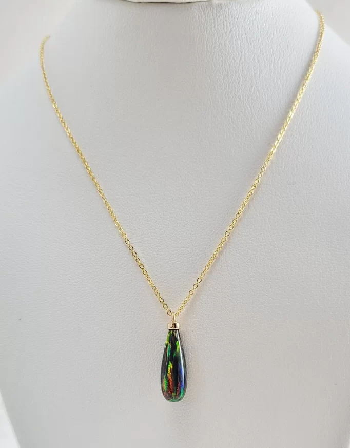 Black opal necklace