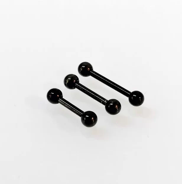 black straight barbell