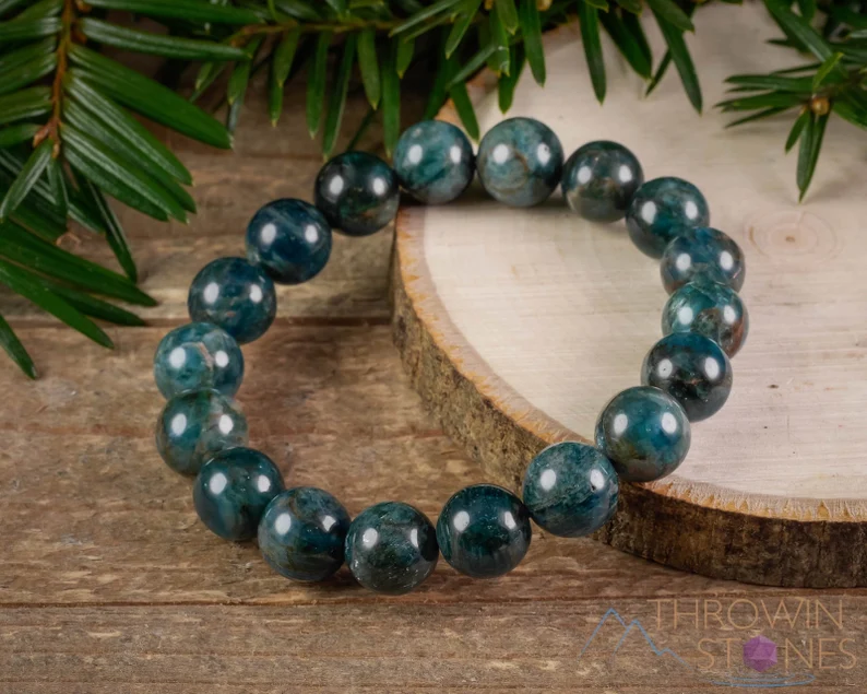 Blue apatite beaded bracelet