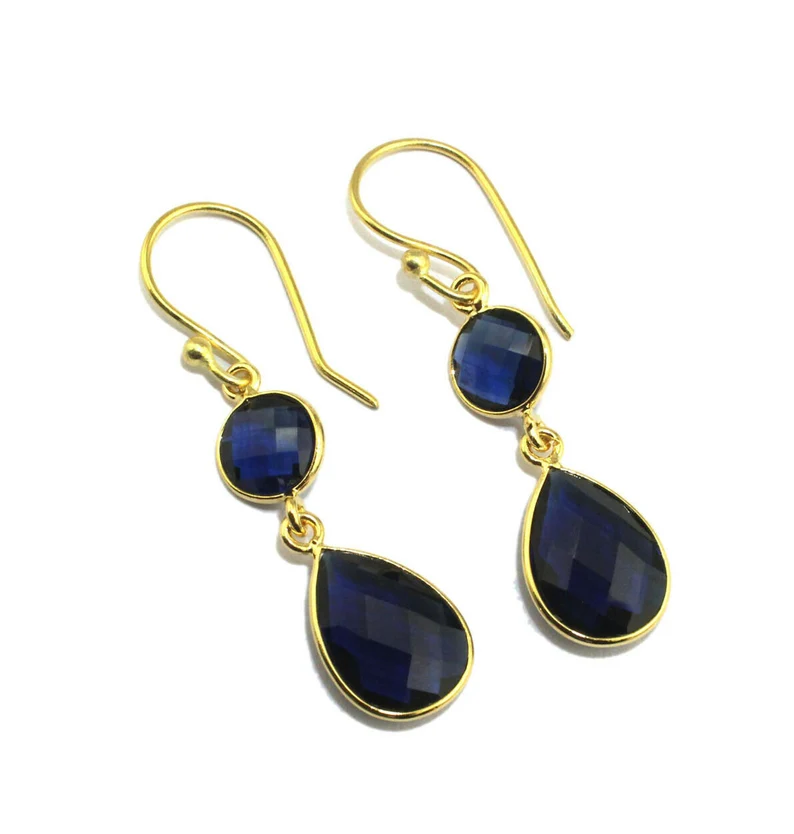 Blue Sapphire Glass Earrings
