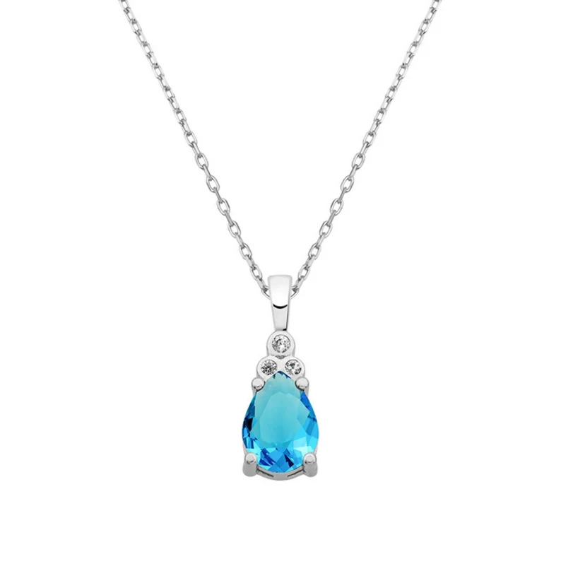 Blue Zircon Dainty Necklace