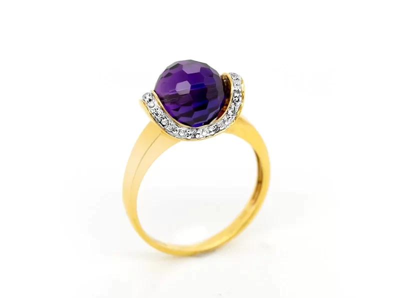 Briolette cut amethyst vintage ring