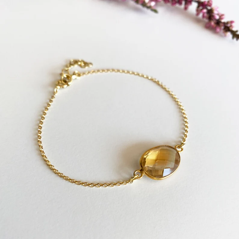 Citrine gem bracelet