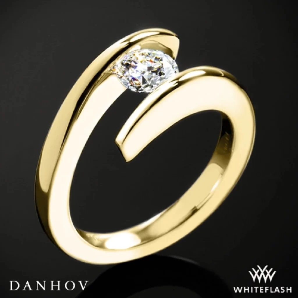 yellow gold tension setting