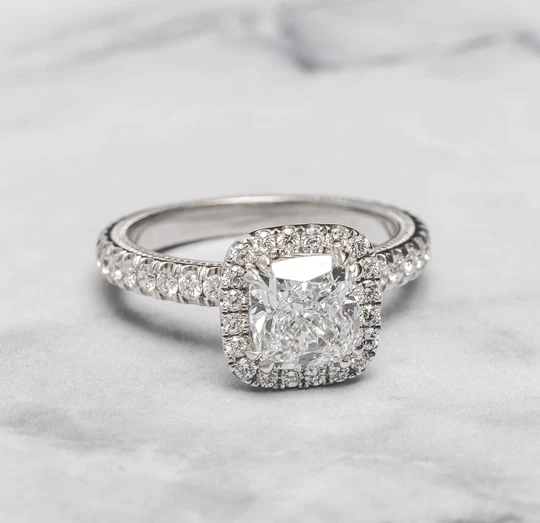 cushion cut diamond ring