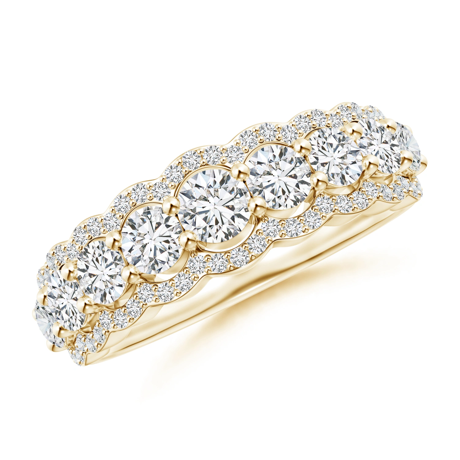 diamond yellow gold women's band