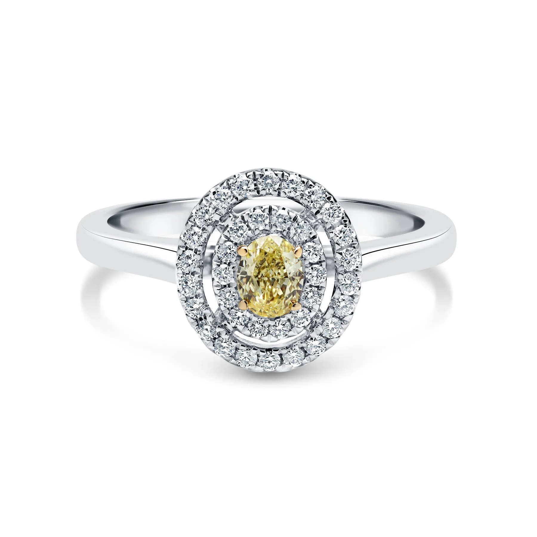 fancy yellow diamond halo engagement ring