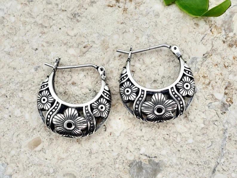 Filigree Vintage Hoop Earrings
