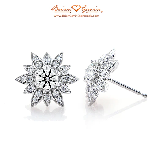 flowers platinum studs