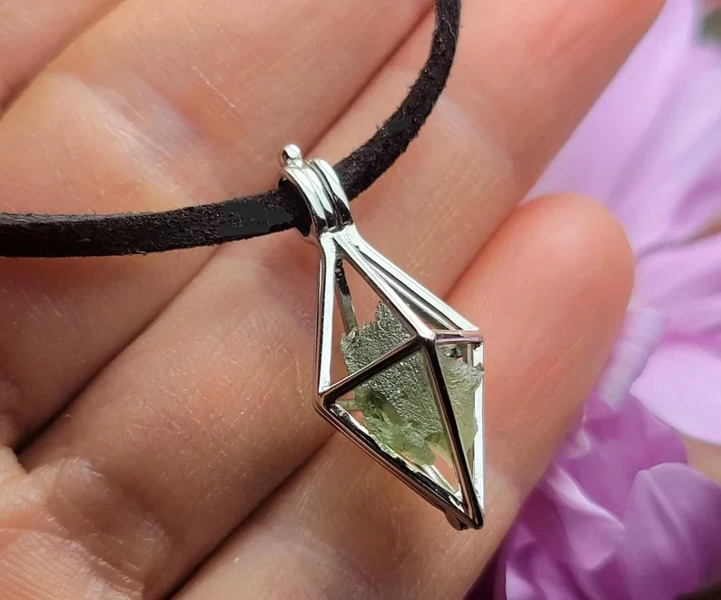 Genuine moldavite pendant