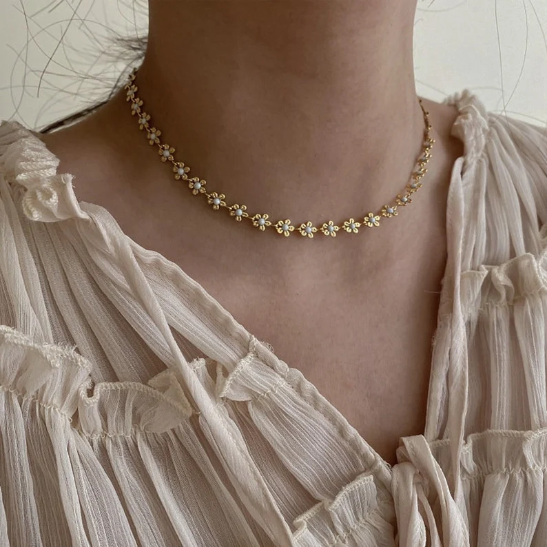Gold Floral Choker