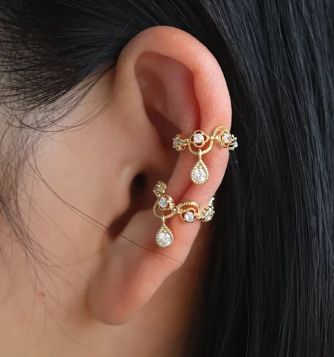 Gold helix ear cuffs