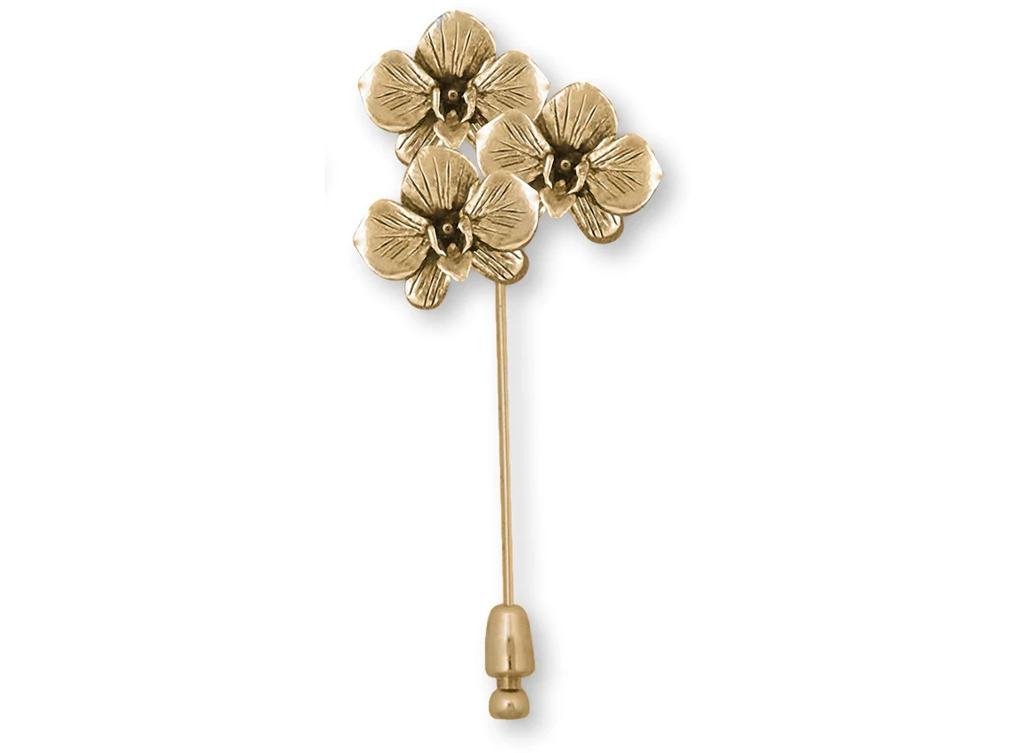 gold vermeil orchid brooch pin