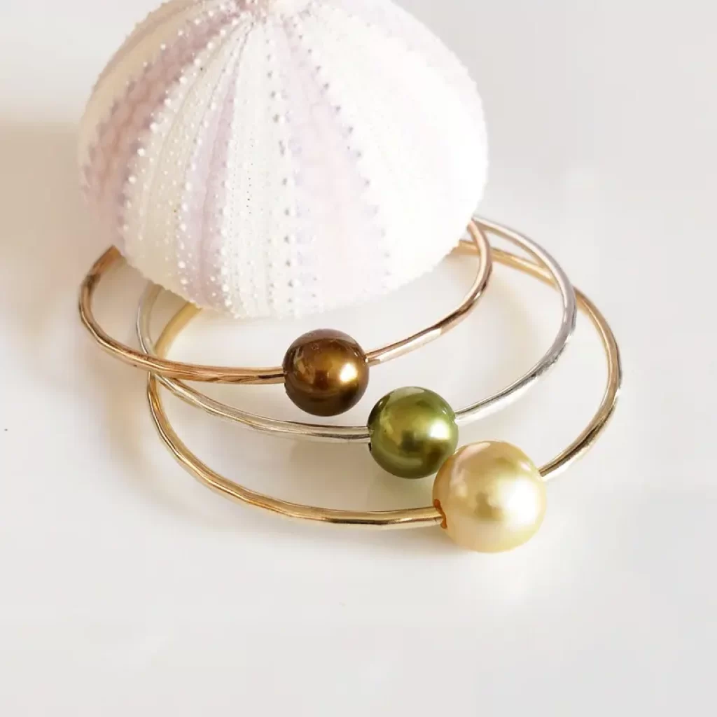 golden south sea pearl bangle