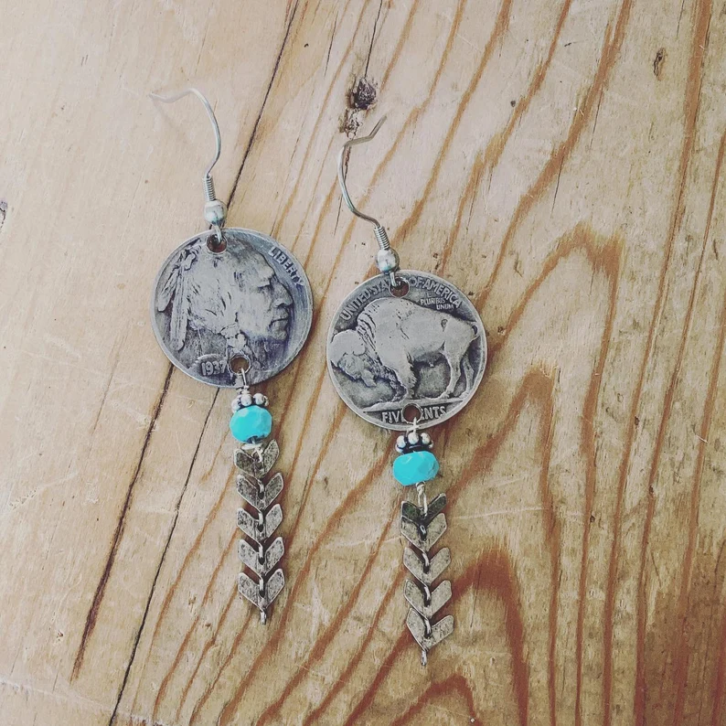 Indian Nickel Earrings