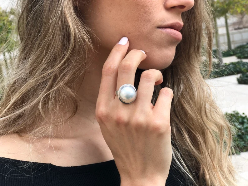 Mabe pearl ring