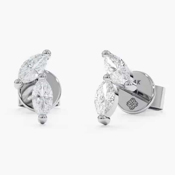 Marquise diamond stud earrings