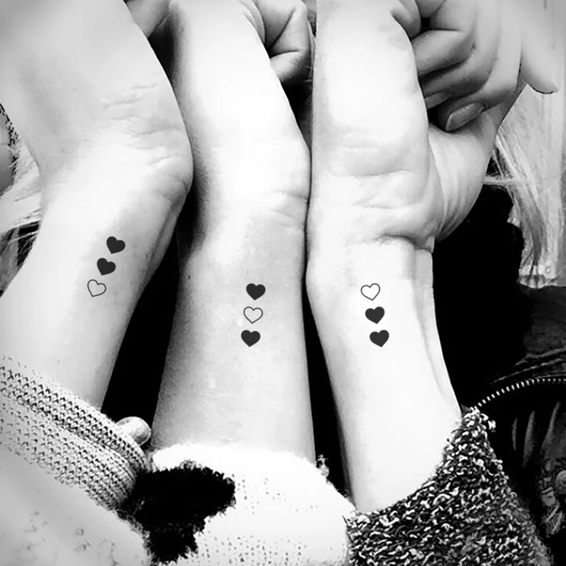 matching hearts temporary tattoo