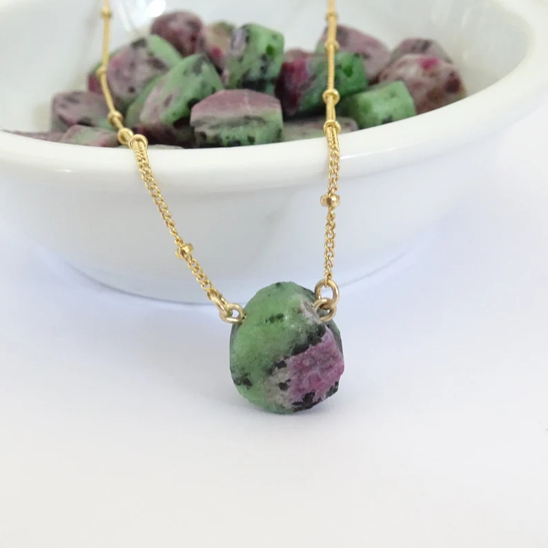 Modern Raw Ruby Zoisite Gemstone