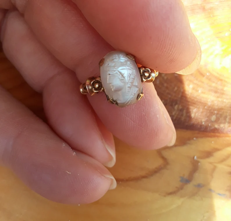 Moonstone Cameo Ring