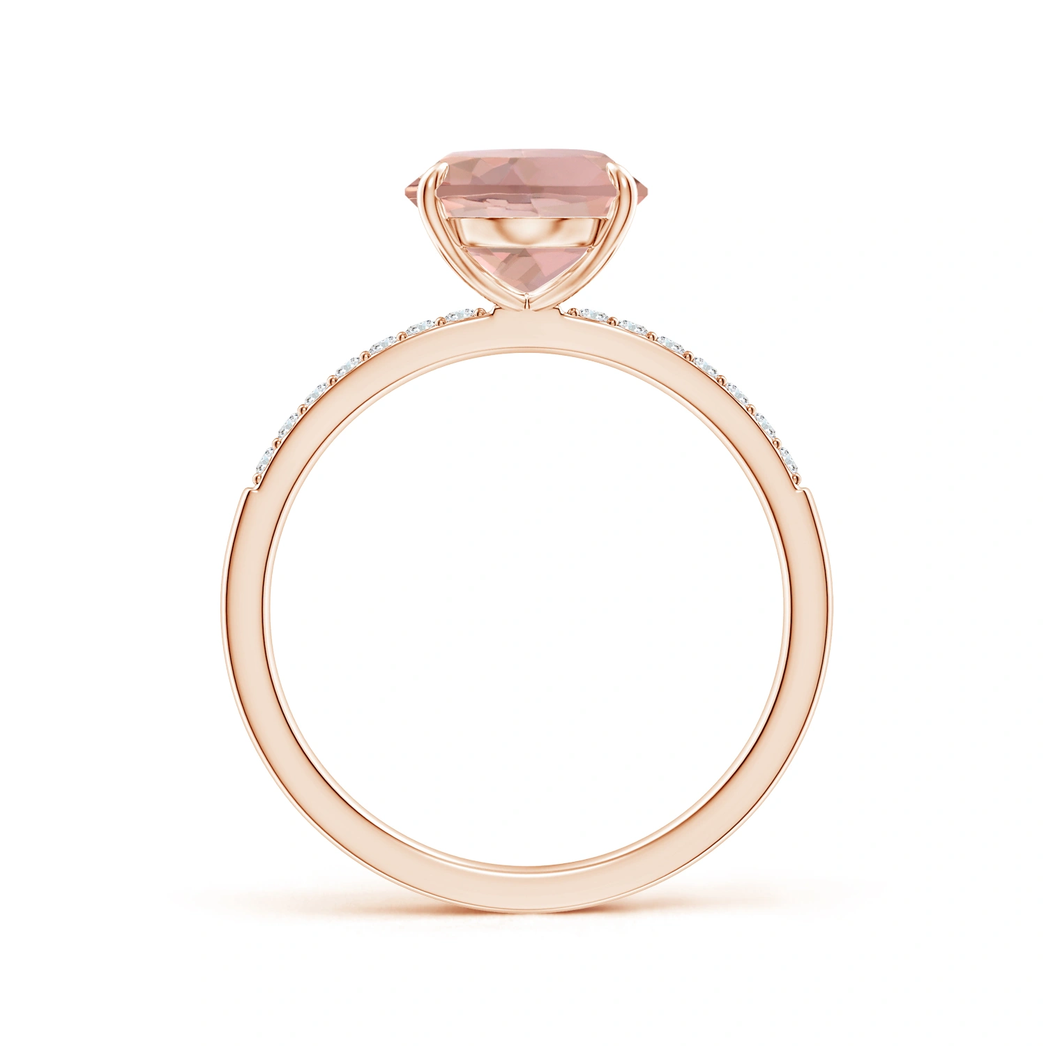 Morganite ring side view