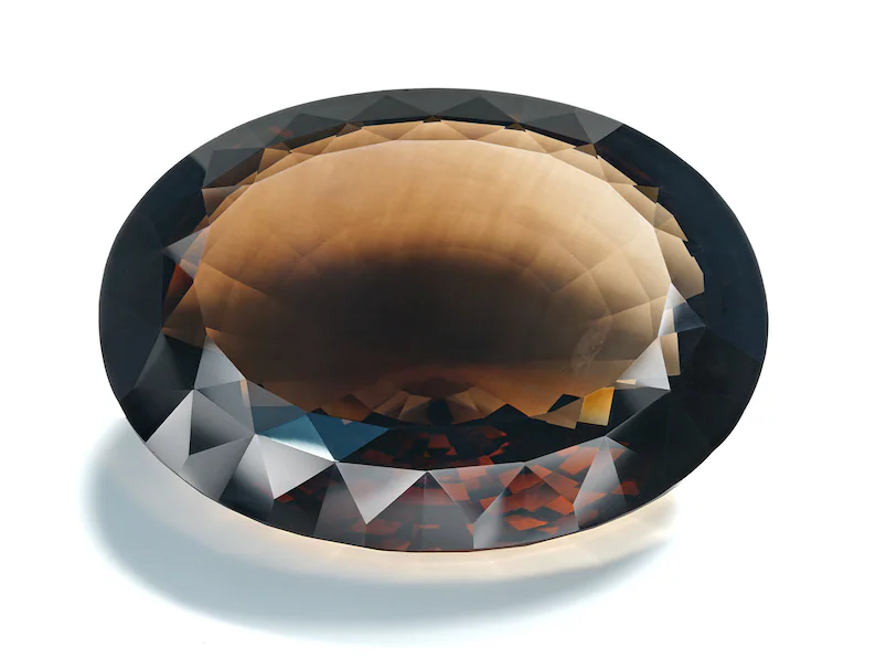 natural smoky quartz cut stone