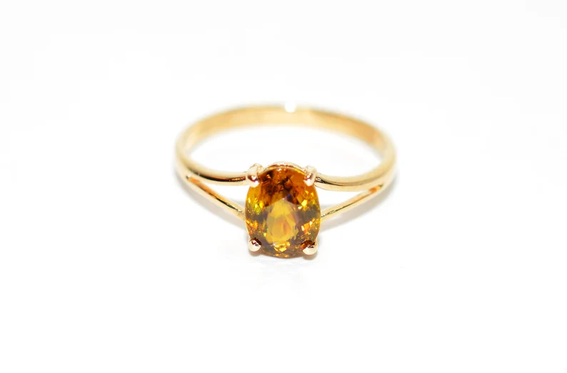 Natural Yellow Sphene Ring