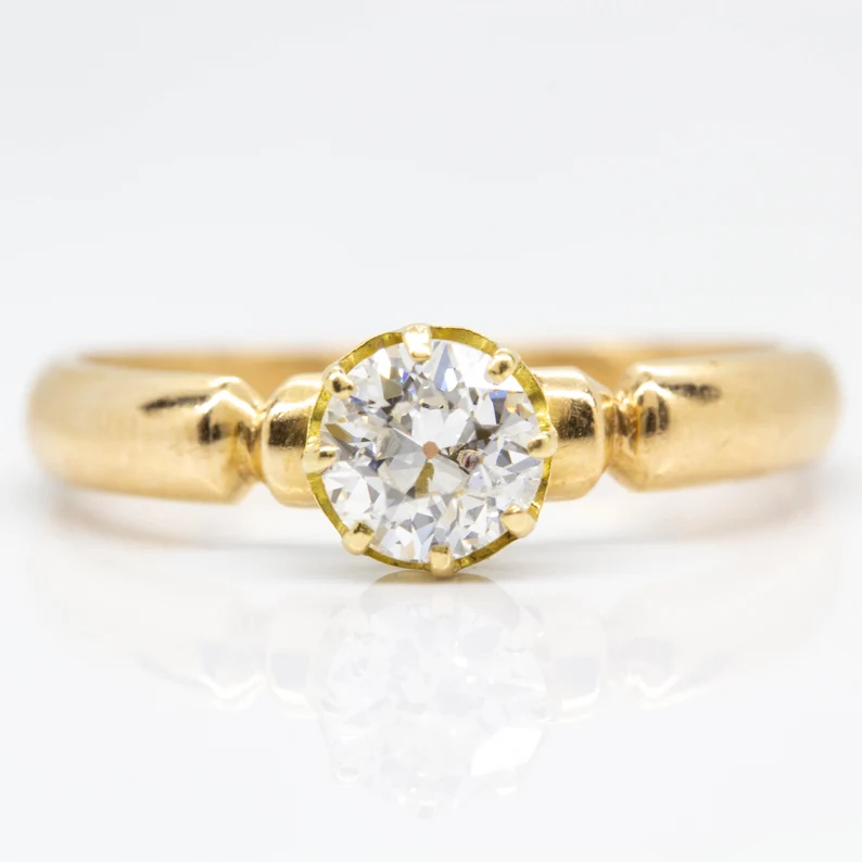 Old Mine Cut Diamond Engagement Ring