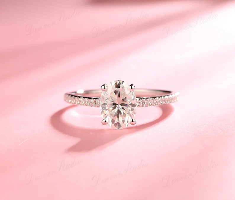 Oval Moissanite Bridal Ring