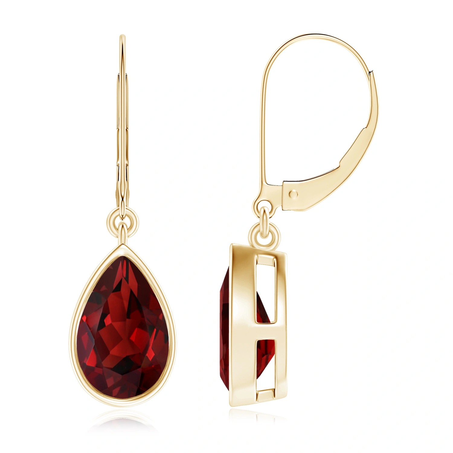 pear shaped garnet drop earrings