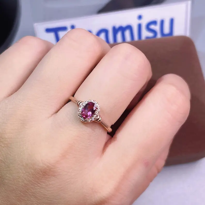 pink garnet ring