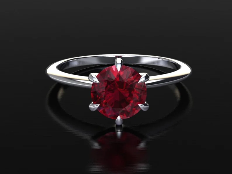 Platinum Natural Ruby Ring