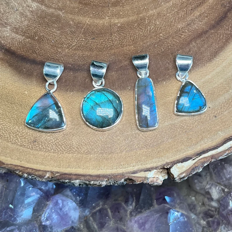 polished labradorite pendants