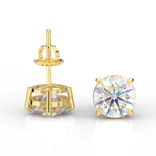 round brilliant cut stud earrings