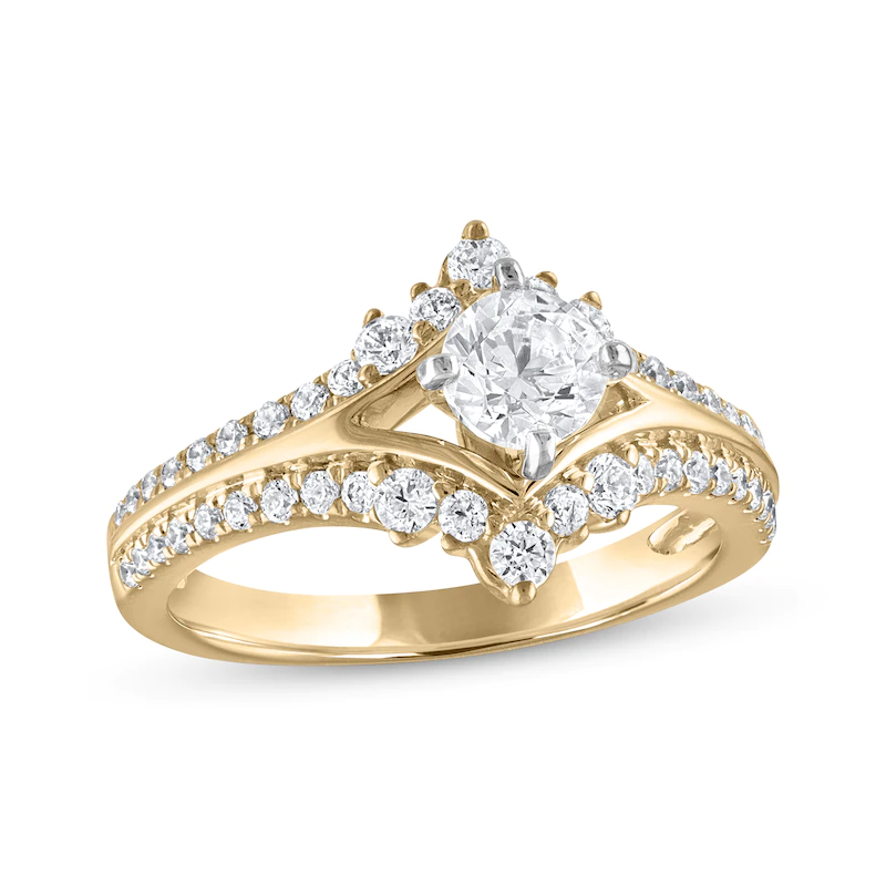 round diamond pave engagement ring