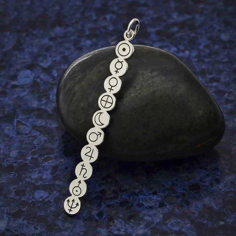 Sterling Silver Planet Symbols Charm