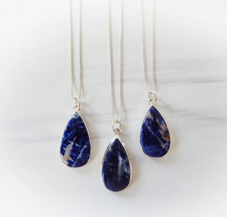 Sodalite gemstone pendant