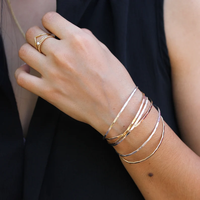 Thin rose gold cuff