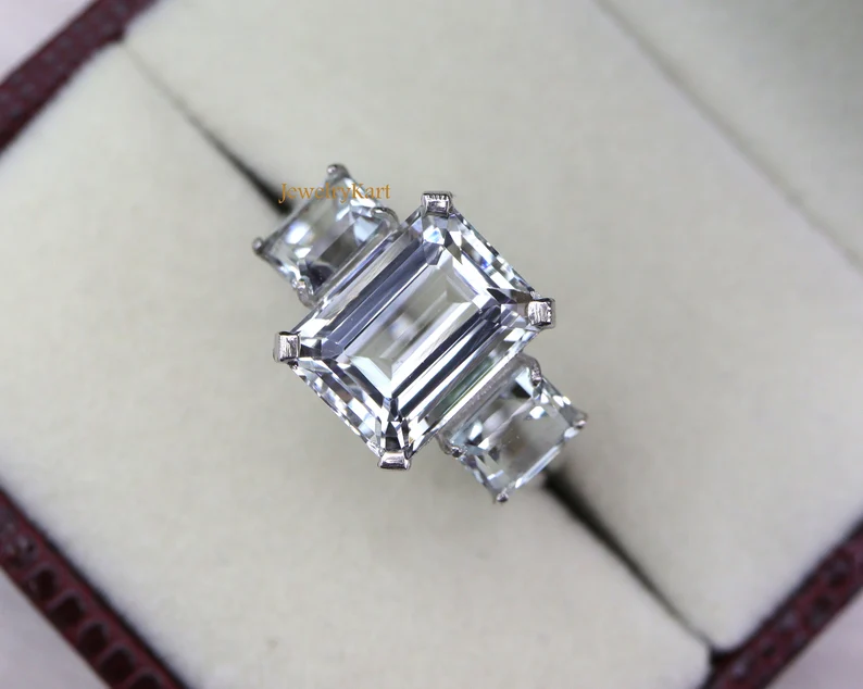 three stone goshenite ring