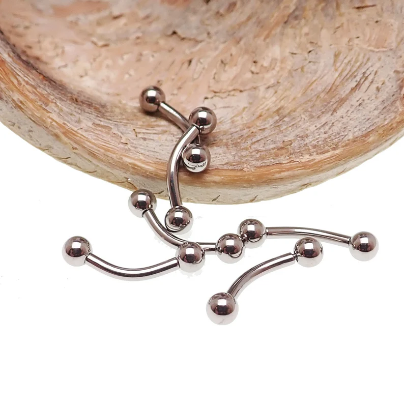 Titanium curve barbell