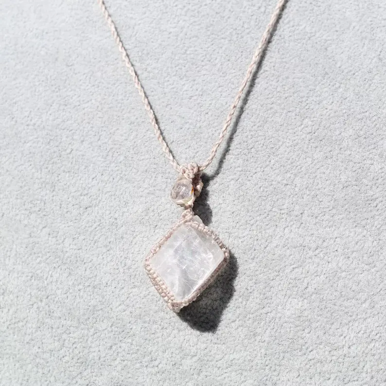 white ulexite necklace