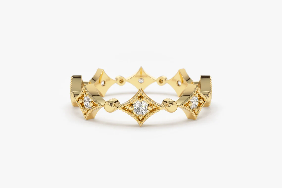 gold vintage inspired eternity ring
