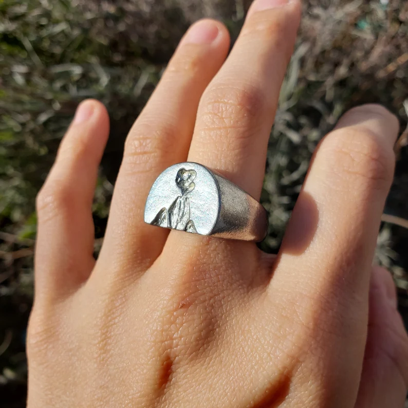 Volcano wax seal signet ring